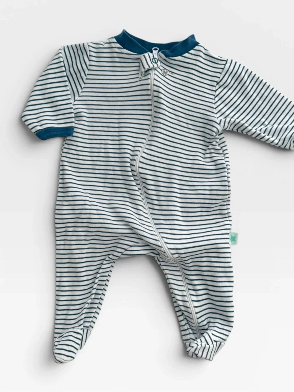 Millie & Myles Striped Zip Footie — 0-3M